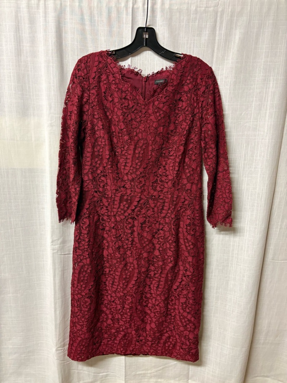 Talbots Burgundy Lace Midi Dress